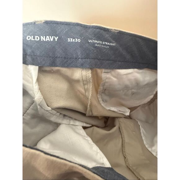 Old Navy Ultimate Straight Built-In Flex Khaki Pants A Stones Throw 33x30 NWT - Picture 4 of 5